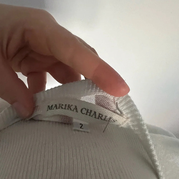 Marika Charles Blue Flowers Hand Printed Sweater, size 2 - Picture 3 of 8